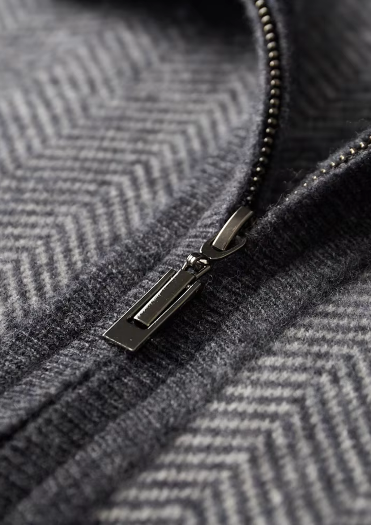 Pure Extra-Fine Merino Wool Gray Herringbone Set | Roccella