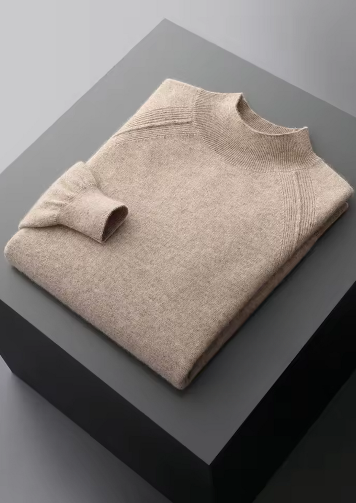 Pure Extra-Fine Merino Wool Raglan Mockneck | Roccella
