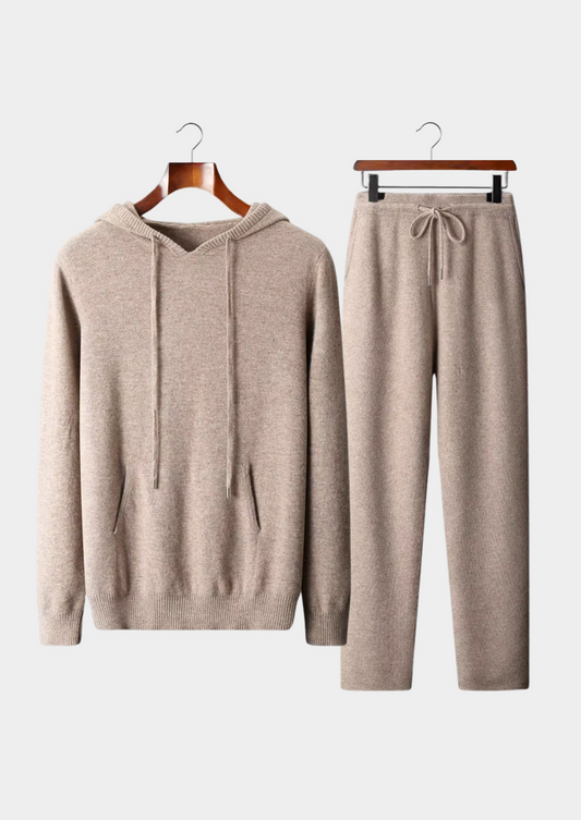 Pure Extra-Fine Merino Wool Beige Savro Set | Roccella