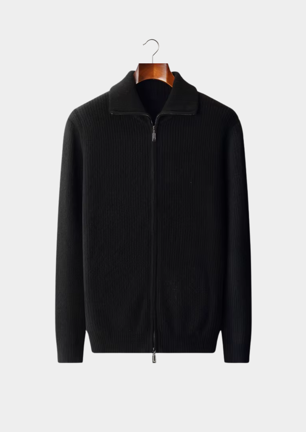 Pure Extra-Fine Merino Wool Funnel Neck Dual Zip Cardigan | Roccella