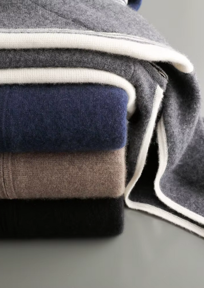 Pure Extra-Fine Merino Wool Dark Gray Damien Set | Roccella