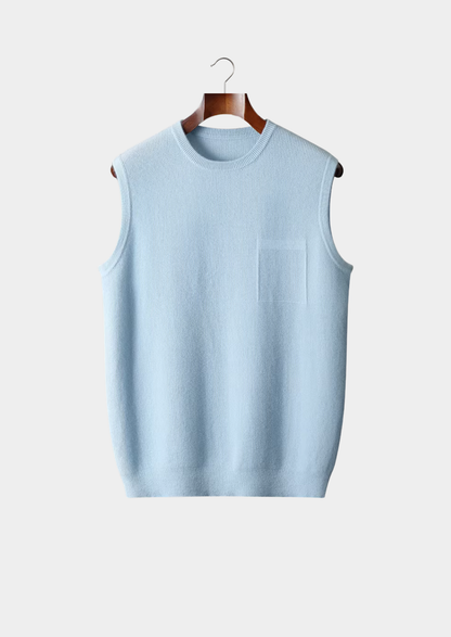 Pure Extra-Fine Merino Wool Crewneck Vest | Roccella