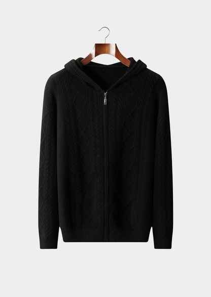 Pure Extra-Fine Merino Wool Wintertime Zipper Hoodie | Roccella
