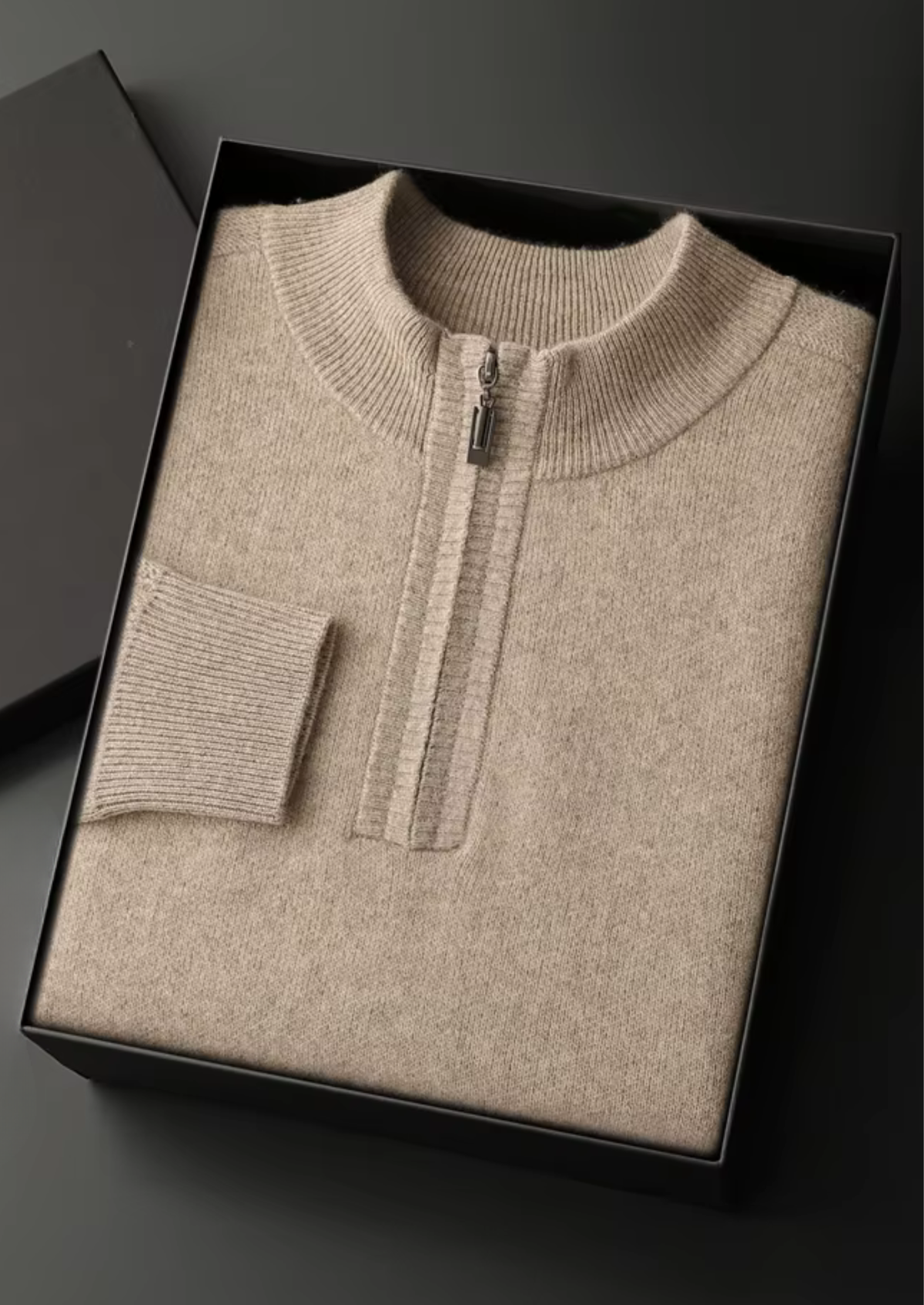 Premium Cashmere Essential Half-Zip Sweater | Roccella