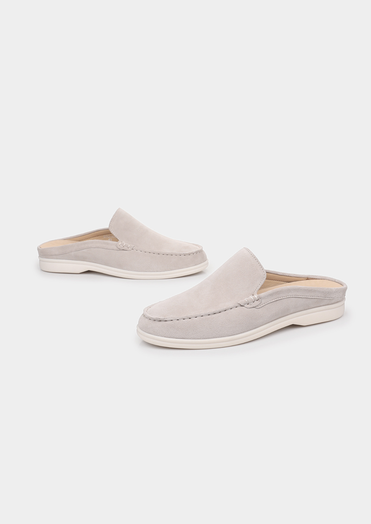 Light Gray Marina Suede Slipper | Roccella