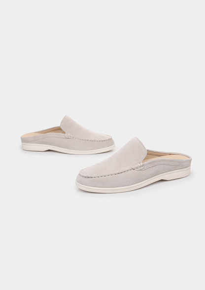 Light Gray Marina Suede Slipper | Roccella