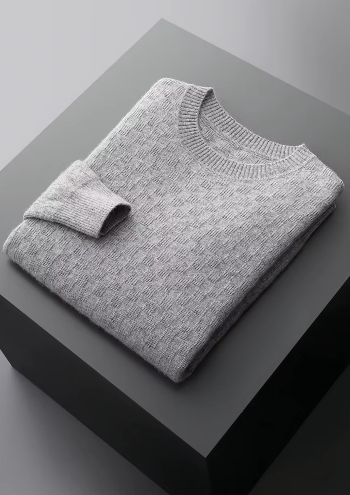 Premium Cashmere Textured Crewneck | Roccella