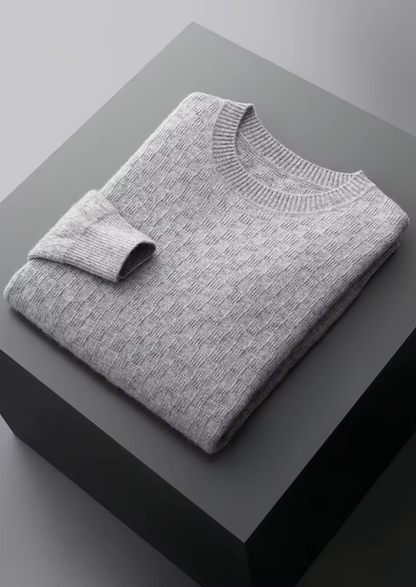 Premium Cashmere Textured Crewneck | Roccella