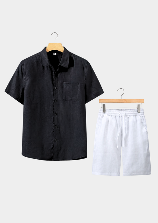 Dolcevita Shortsleeve Summer Set - Black/white | Roccella