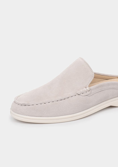 Light Gray Marina Suede Slipper | Roccella