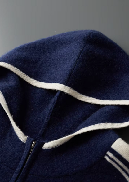 Pure Extra-Fine Merino Wool Navy Blue Damien Set | Roccella
