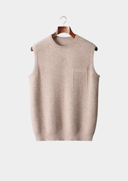 Pure Extra-Fine Merino Wool Crewneck Vest | Roccella