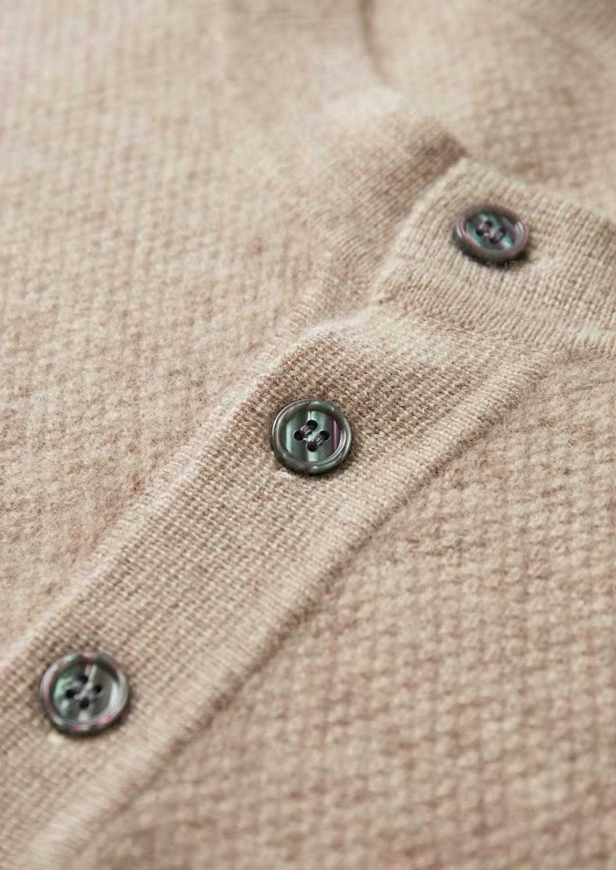 Premium Cashmere Classic Henley Sweater | Roccella