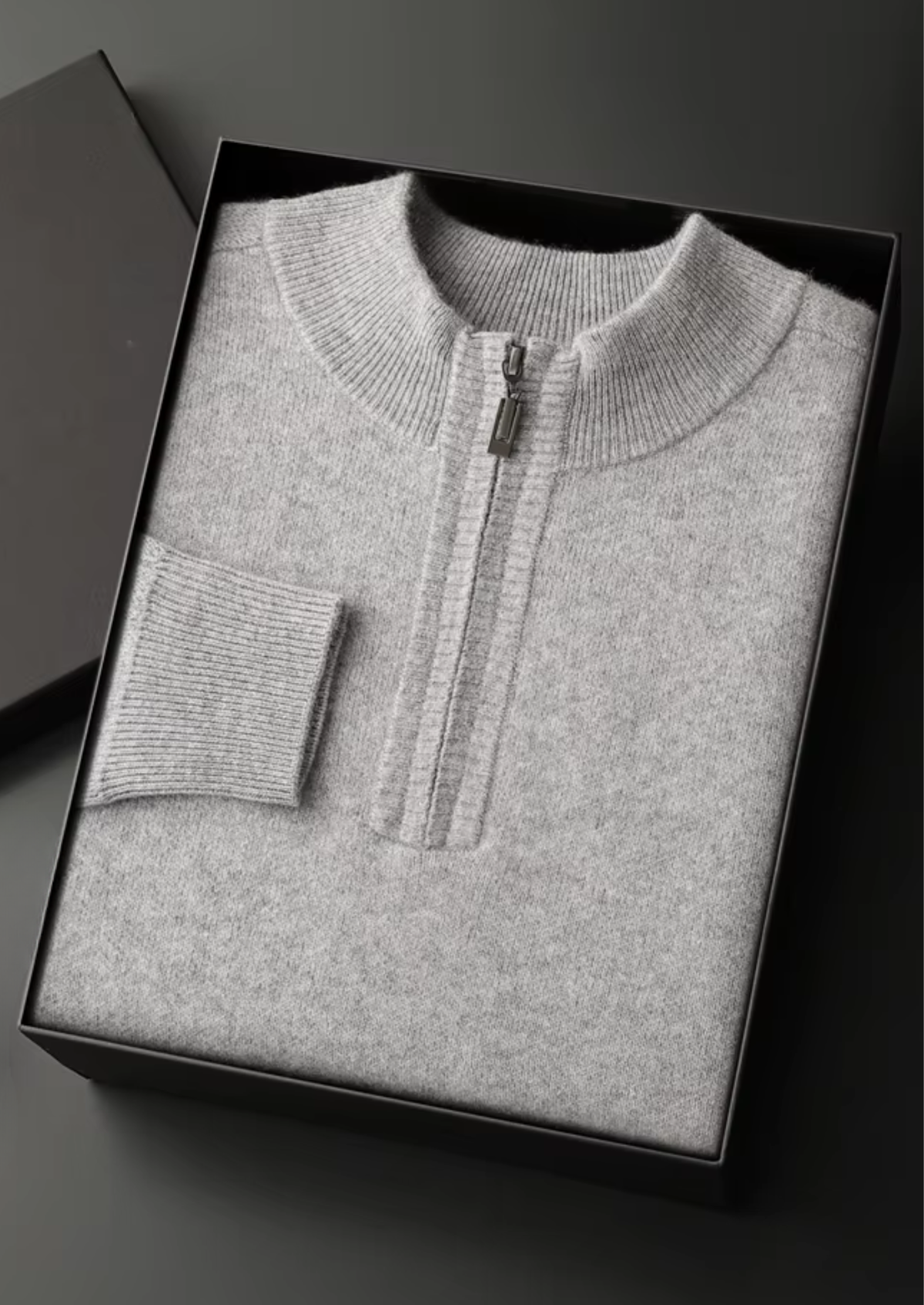 Premium Cashmere Essential Half-Zip Sweater | Roccella