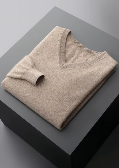 Pure Extra-Fine Merino Wool Classic V-Neck Sweater | Roccella
