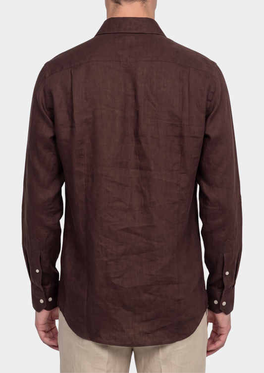 Amalfi Coastal Shirt - Dark Brown | Roccella
