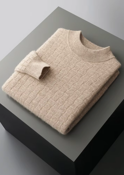Pure Extra-Fine Merino Wool Textured Mockneck | Roccella