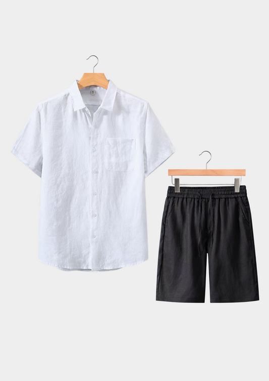 Dolcevita Shortsleeve Summer Set - White/black | Roccella