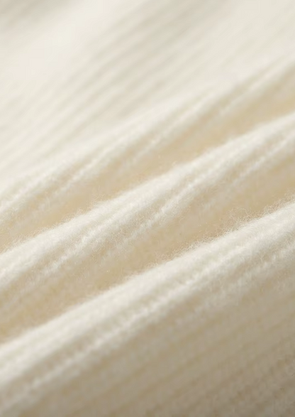 Premium Cashmere Ribbed V-Neck Sweater | Roccella