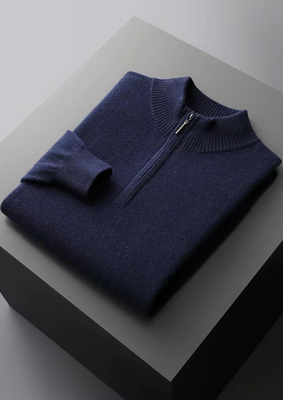 Pure Extra-Fine Merino Wool Half Zip Sweater | Roccella