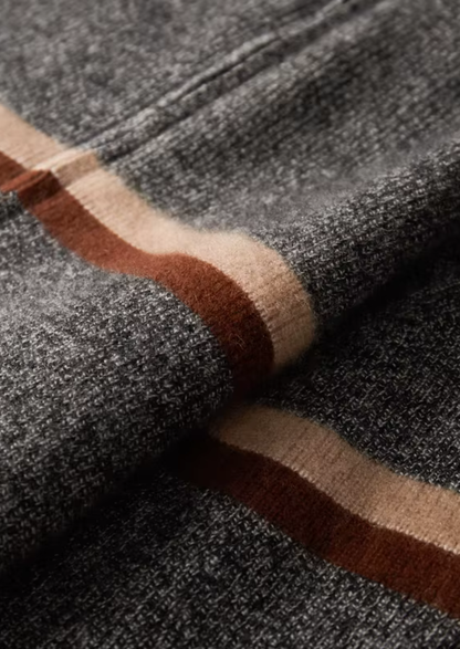 Pure Cashmere Striped Zip Cardigan | Roccella