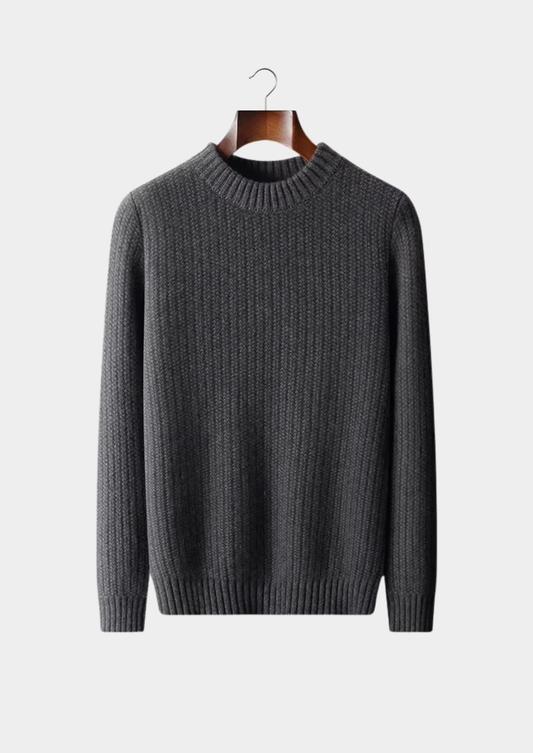 Pure Cashmere Dark Gray Heavyweight Crewneck | Roccella