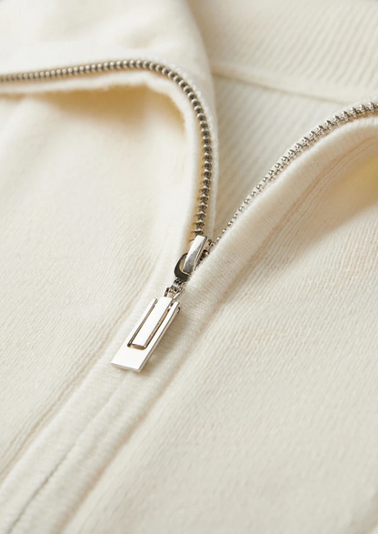 Premium Cashmere Ribbed Half-Zip Sweater | Roccella
