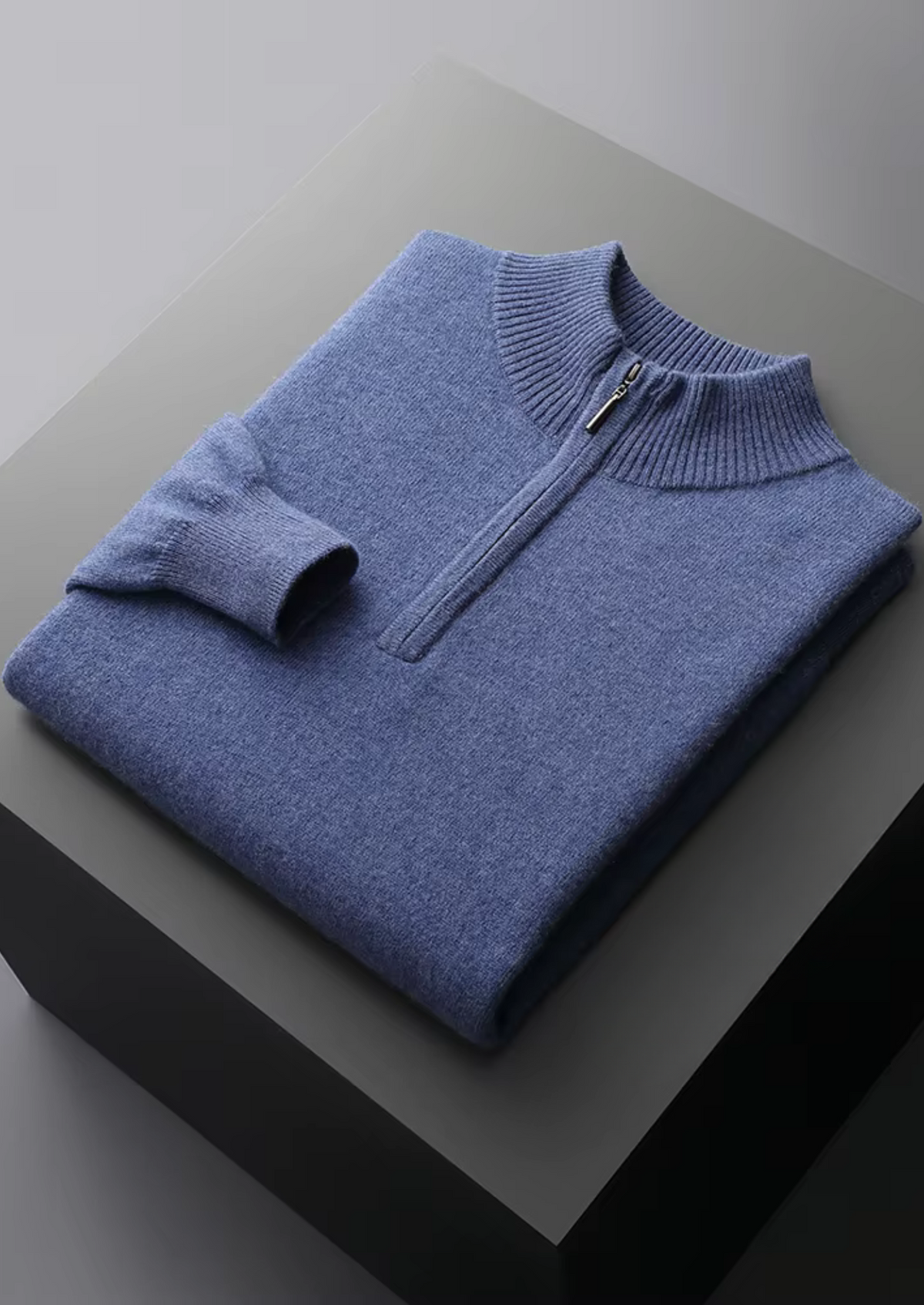 Pure Extra-Fine Merino Wool Half Zip Sweater | Roccella