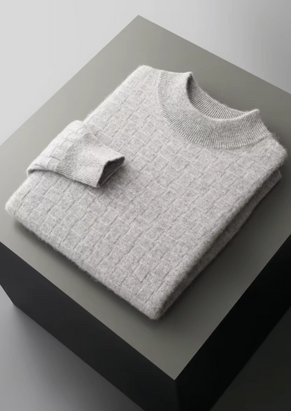 Pure Extra-Fine Merino Wool Textured Mockneck | Roccella