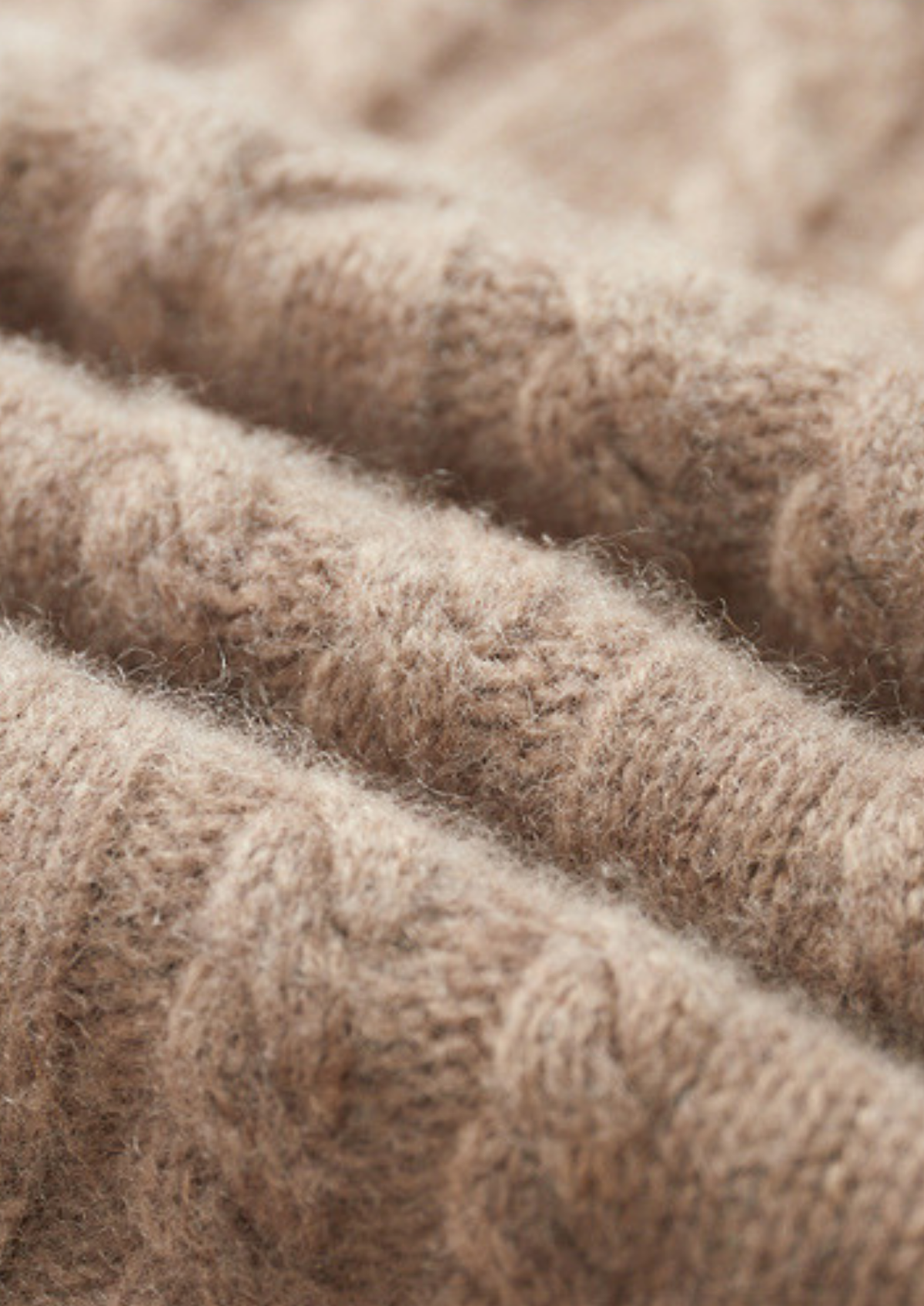 Pure Cashmere Beige Cable Half Zip Sweater | Roccella