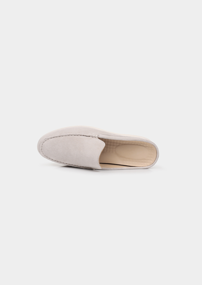 Light Gray Marina Suede Slipper | Roccella