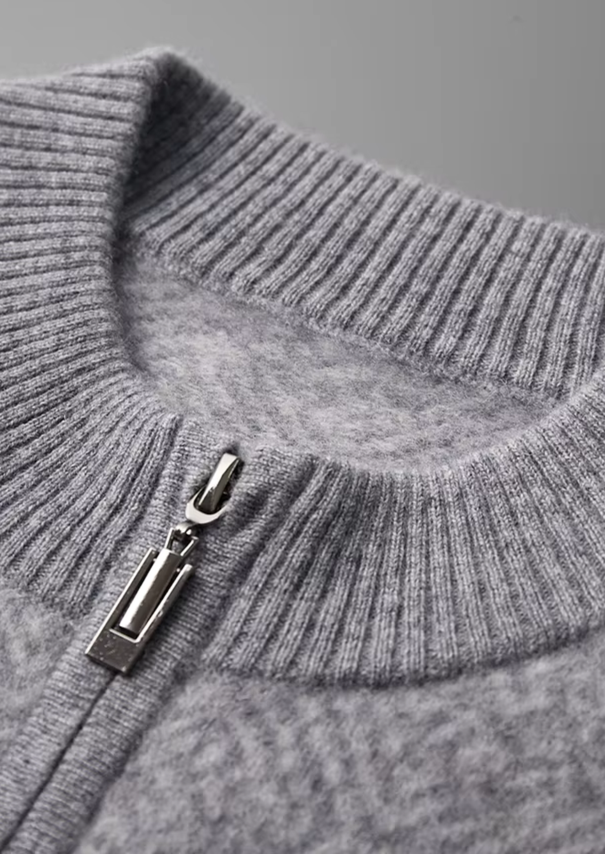 Premium Cashmere Patterned Half-Zip Sweater | Roccella
