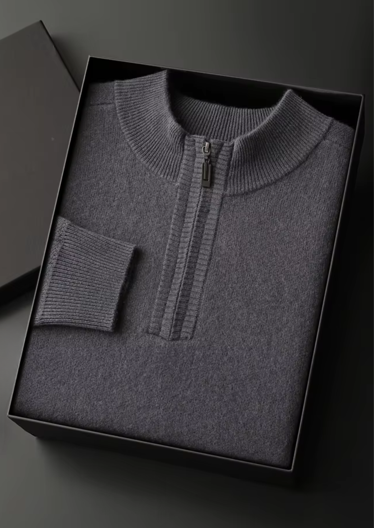 Premium Cashmere Essential Half-Zip Sweater | Roccella