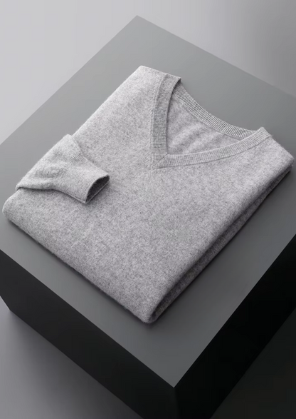 Pure Extra-Fine Merino Wool Classic V-Neck Sweater | Roccella