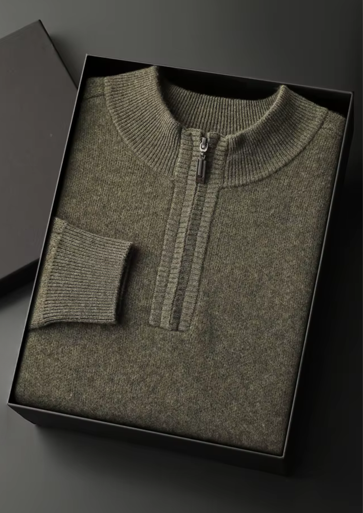 Premium Cashmere Essential Half-Zip Sweater | Roccella