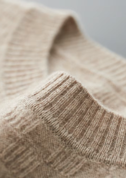 Premium Cashmere Textured Crewneck | Roccella