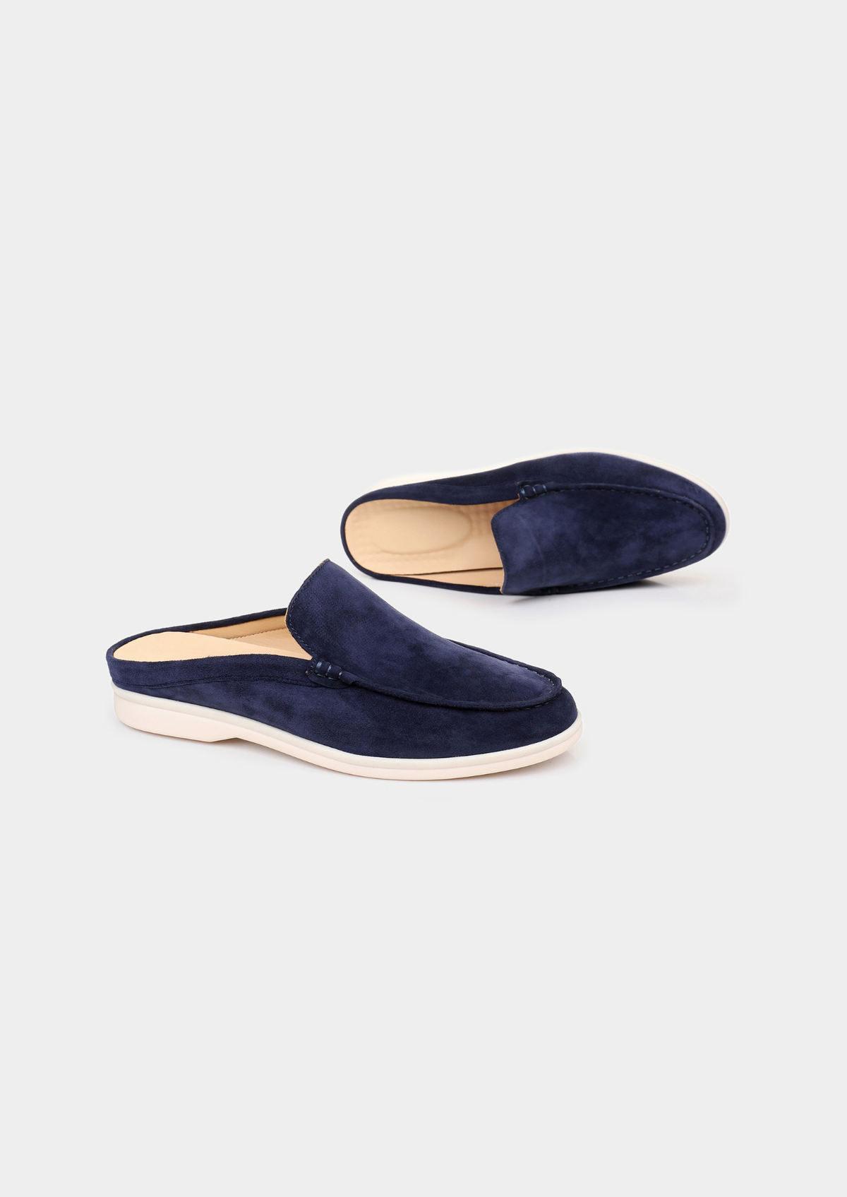 Navy Blue Marina Suede Slipper | Roccella