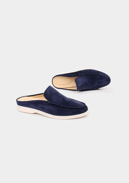 Navy Blue Marina Suede Slipper | Roccella