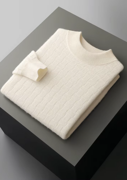 Pure Extra-Fine Merino Wool Textured Mockneck | Roccella