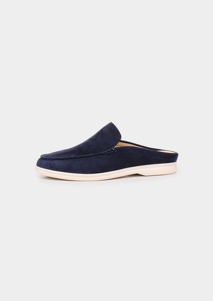 Navy Blue Marina Suede Slipper | Roccella