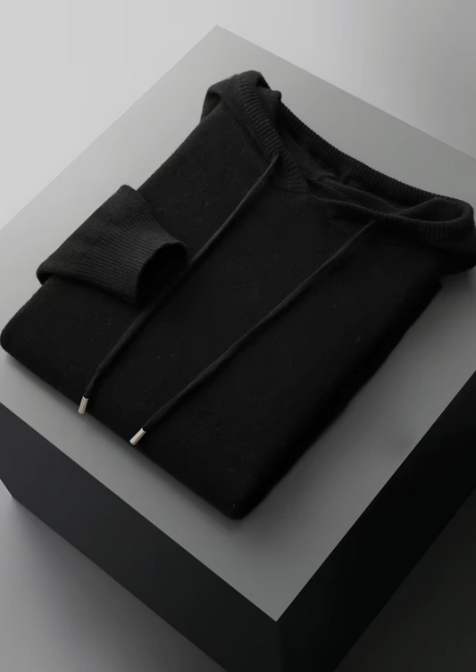 Pure Extra-Fine Merino Wool Black Savro Set | Roccella