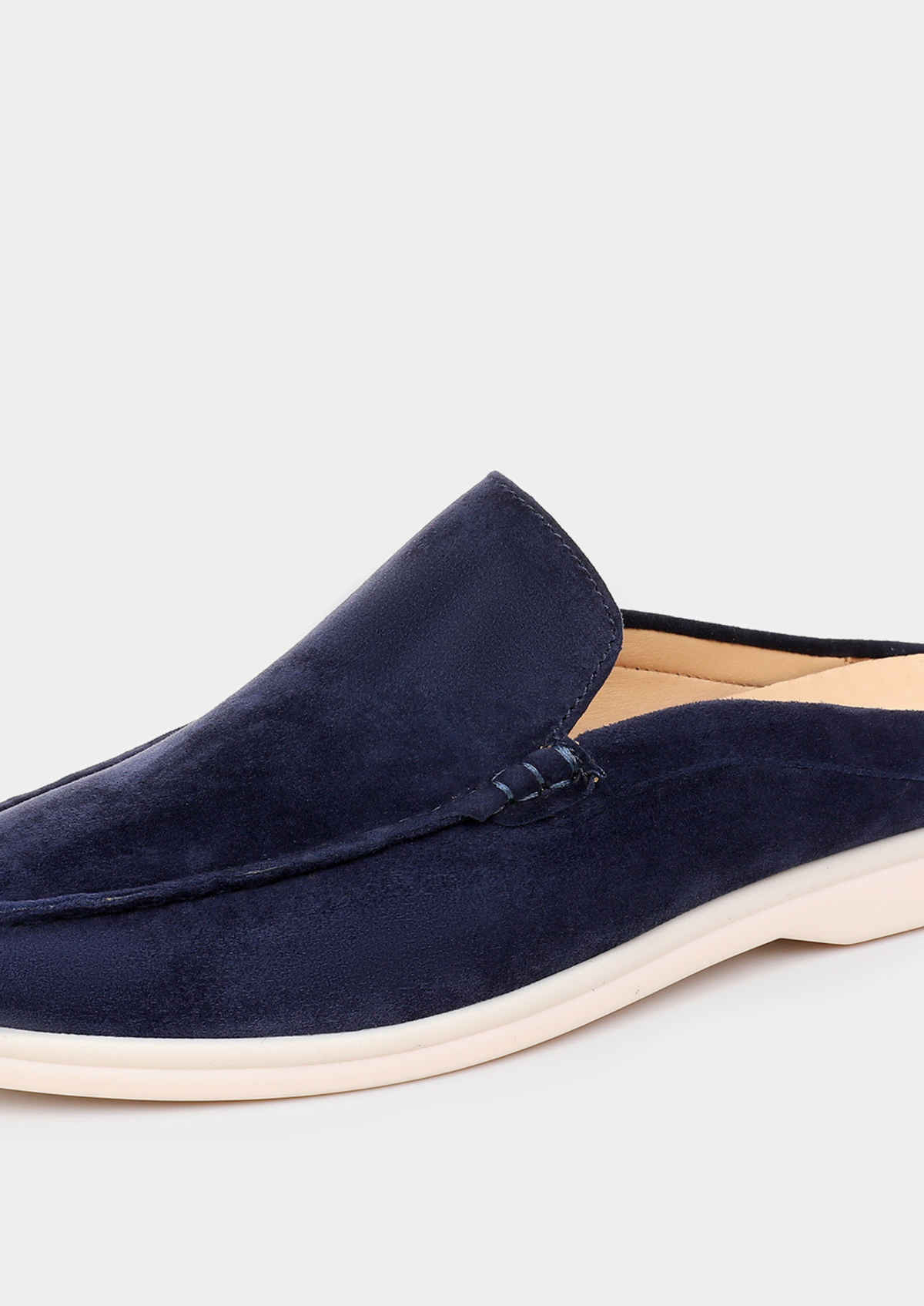 Navy Blue Marina Suede Slipper | Roccella