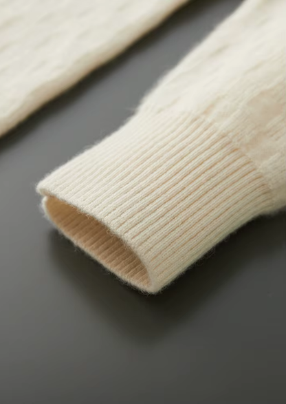 Premium Cashmere Textured Crewneck | Roccella