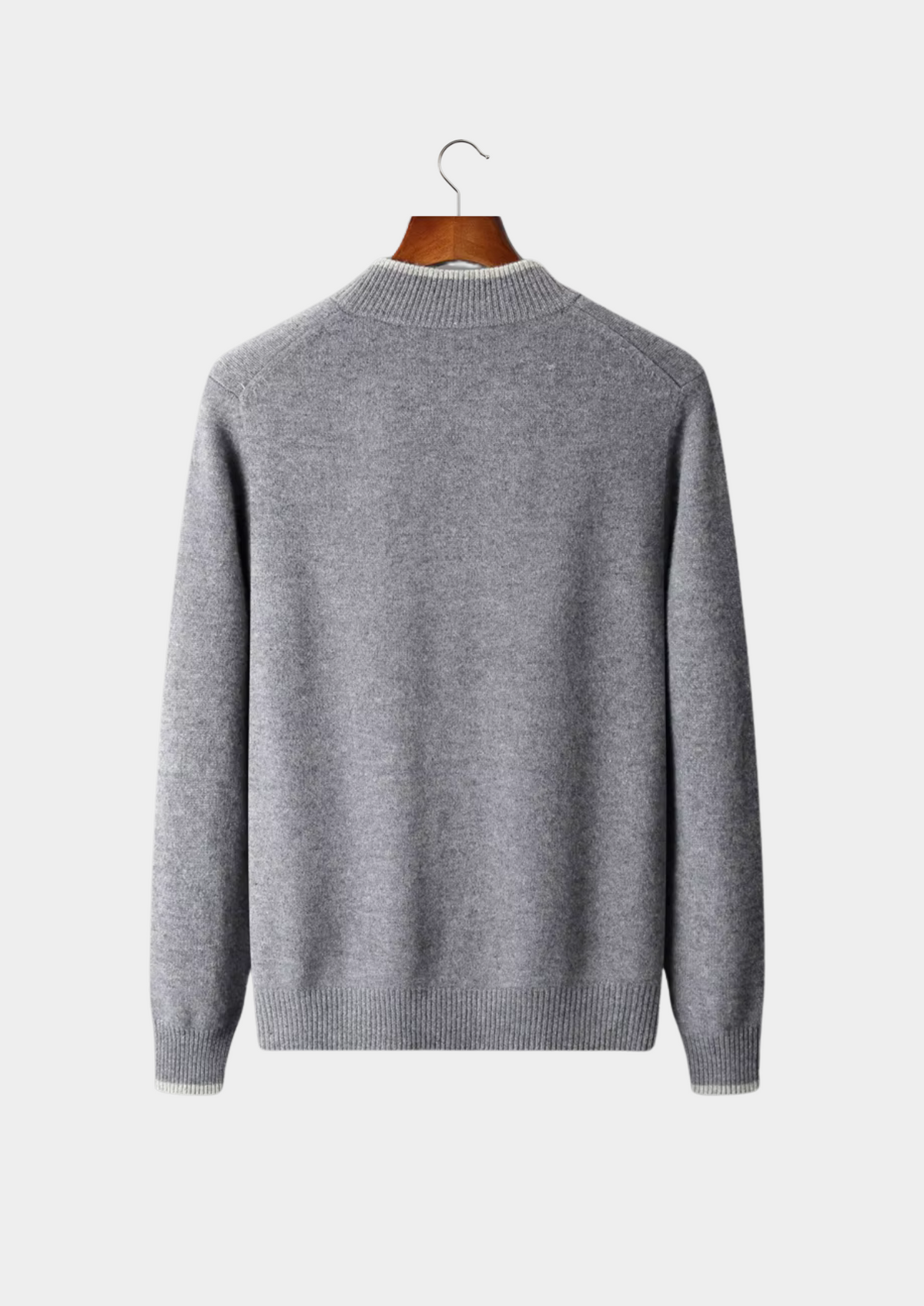 Pure Extra-Fine Merino Wool Two-Tone Zip Cardigan | Roccella