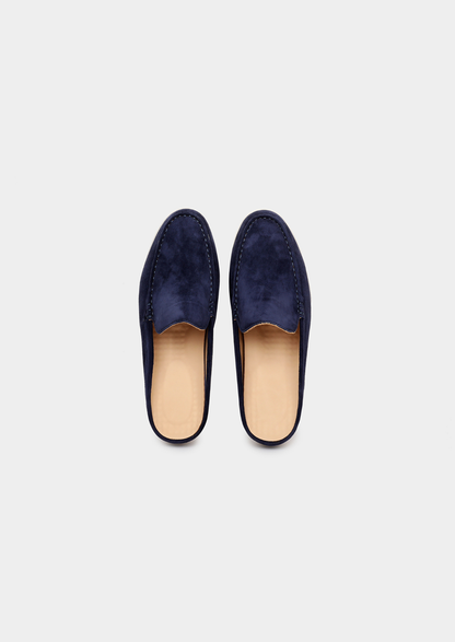 Navy Blue Marina Suede Slipper | Roccella