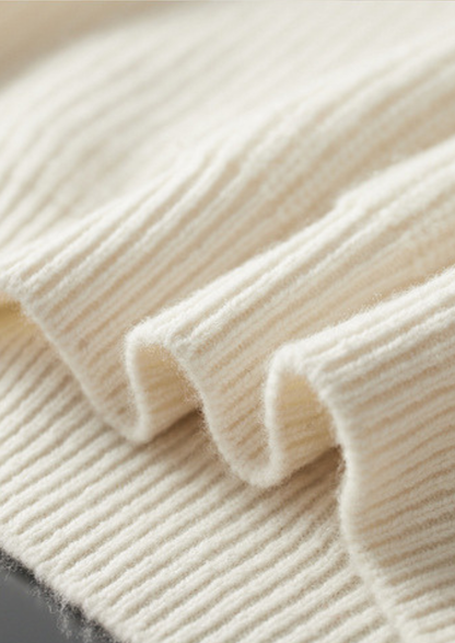 Pure Extra-Fine Merino Wool Ribbed Raglan Crewneck | Roccella