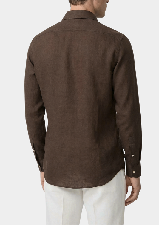 Portofino Coastal Shirt - Dark Brown | Roccella