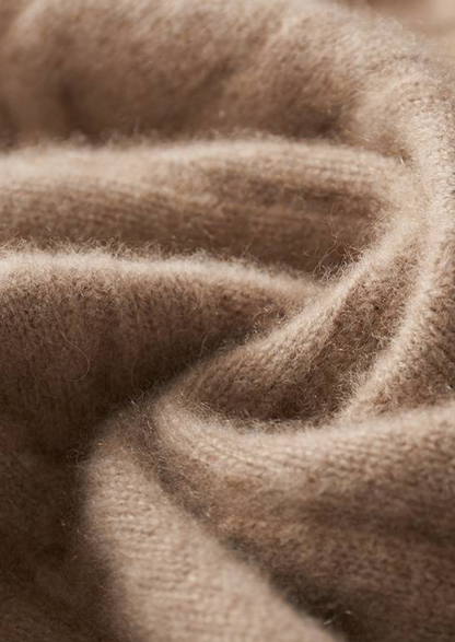 Pure Cashmere Sand Cable Knit Hoodie | Roccella