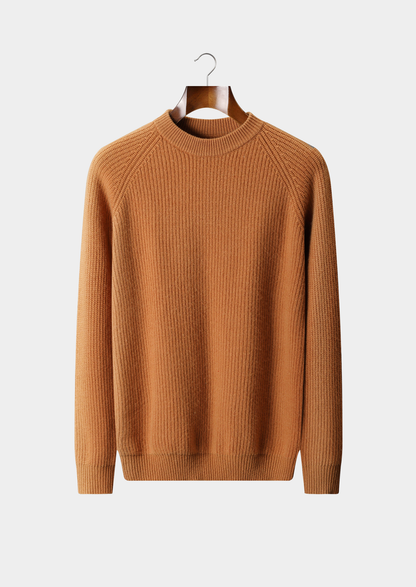 Pure Extra-Fine Merino Wool Ribbed Raglan Crewneck | Roccella
