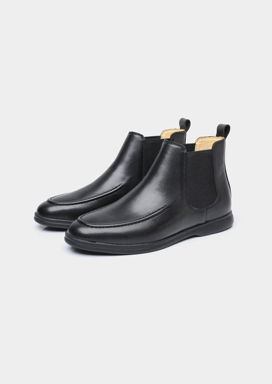 Black Leather Chelsea Boot | Roccella